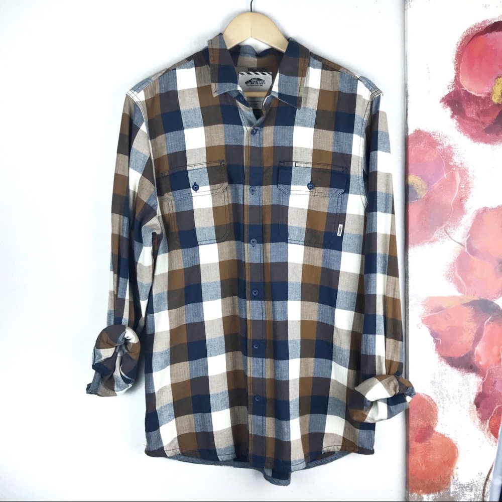 🛑 SOLD 🛑 VANS I Men’s Flannel Button Down Med - Picture 1 of 8
